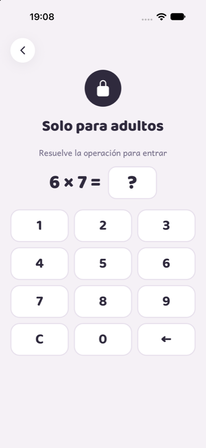 El candado de la zona de padres